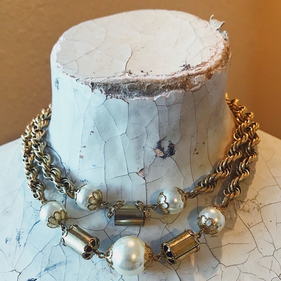 Vintage 60s Double Strand Faux Pearl Necklace - Picture 5 of 8